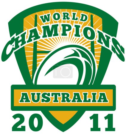 Foto de Rugby ball Campeones del Mundo de Australia 2011 - Imagen libre de derechos