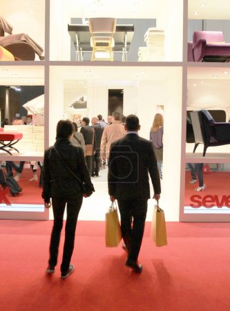 Photo for Salone del Mobile, international furnishing accessories exhibition - Royalty Free Image