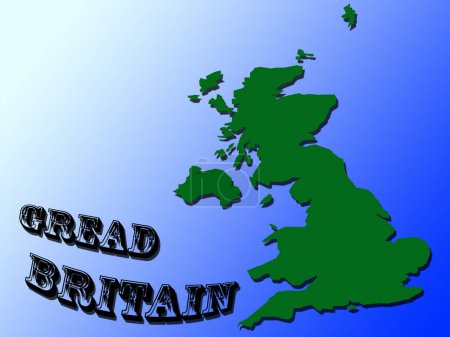 Photo for Green map of the United Kingdom - Royalty Free Image