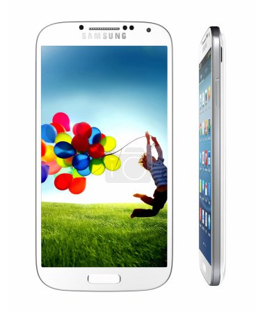 Foto de Samsung Galaxy S4 sobre fondo blanco - Imagen libre de derechos
