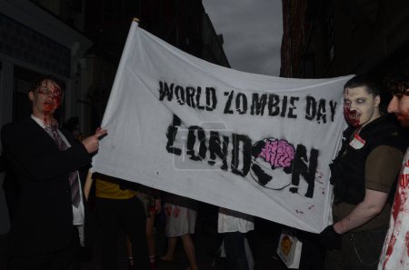 Photo for London, United Kingdom - October 8, 2011: People Attending The Annual Zombie Walk London 8th October 2011 - Royalty Free Image