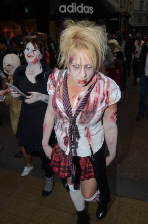 Photo for London, United Kingdom - October 8, 2011: People Attending The Annual Zombie Walk London 8th October 2011 - Royalty Free Image