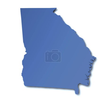 Téléchargez les photos : Carte de Géorgie isolée sur fond blanc - en image libre de droit