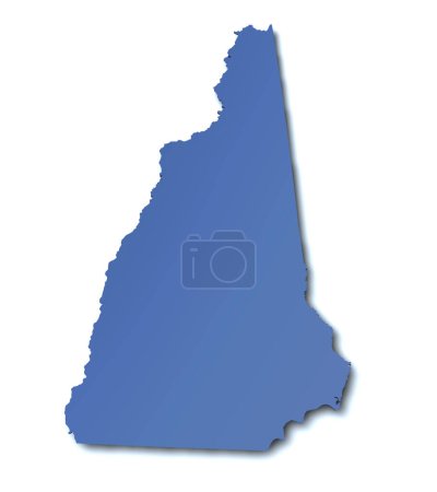 Téléchargez les photos : Carte du New Hampshire isolée sur fond blanc - en image libre de droit