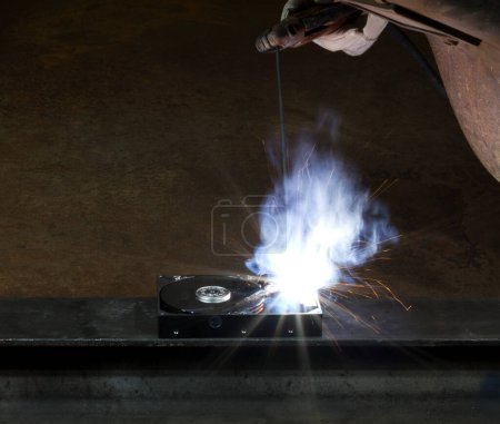 Photo for Welding on a hard drive - Royalty Free Image