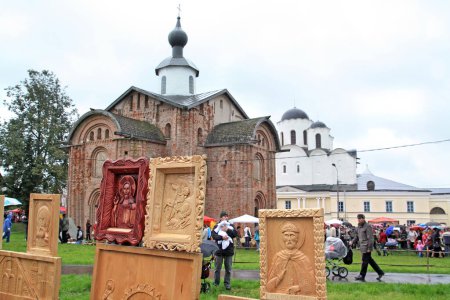 Foto de Exposición en la iglesia ortodoxa en Novgorod, Rusia - Imagen libre de derechos