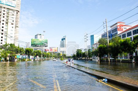 Photo for Flood in Bangkok, Thailand - Royalty Free Image