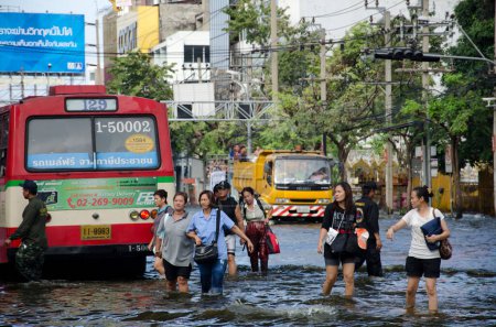 Photo for Flood in Bangkok, Thailand - Royalty Free Image