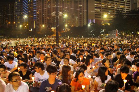 Photo for Tens of thousands of people packed Victoria Park, Hong Kong. - Royalty Free Image