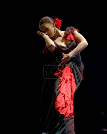 Photo for Spanish Flamenco Dancer on black background - Royalty Free Image