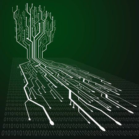 Photo for Circuit board ,Tree and root shape - Royalty Free Image
