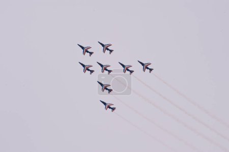 Photo for Patrouille de france, group of airplanes in the sky - Royalty Free Image