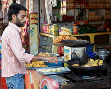 Photo for Fast food stall, Shiva Kodi, Jammu Kashmir - Royalty Free Image