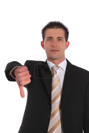 Photo for Refusal, businessman with thumb down - Royalty Free Image