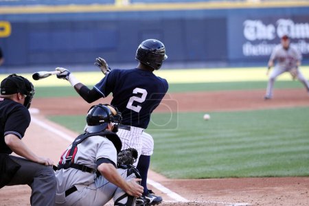 Téléchargez les photos : "Scranton Wilkes Barre Yankees batteur Greg Golson ". Concept de jeu de baseball - en image libre de droit