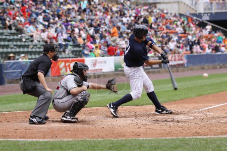 Téléchargez les photos : "Scranton Wilkes Barre Yankees attrape Jésus Montero ". Concept de jeu de baseball - en image libre de droit