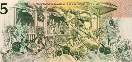 Foto de Declaración de Independencia de Aguinaldo sobre antecedentes, de cerca - Imagen libre de derechos