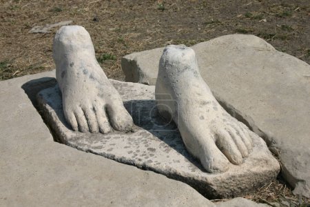 Photo for Stone feet pedestal view - Royalty Free Image