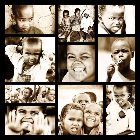 Photo for The African Children Collage - Royalty Free Image
