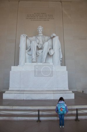 Photo for Lincoln Memorial and admiring girl in United States - Royalty Free Image