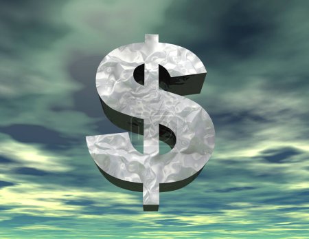 Téléchargez les photos : Signe de dollar sur fond de ciel cludy - en image libre de droit