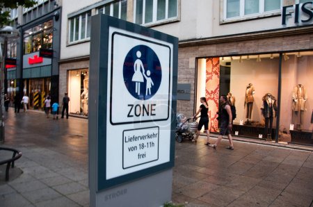 Photo for People walking in urban shopping area in Stuttgart, Germany - Royalty Free Image