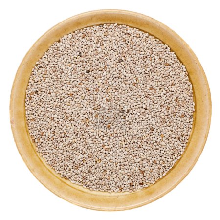 Photo for White chia seeds  close up - Royalty Free Image