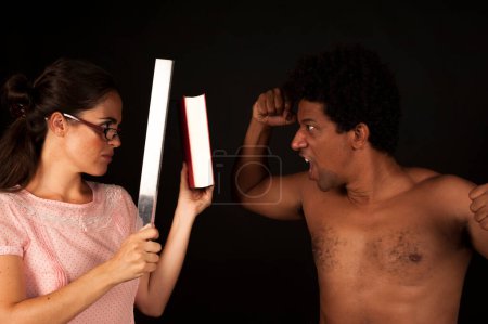 Photo for Man and woman with book - Royalty Free Image