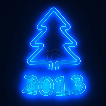 Photo for Beautiful  greeting card. Winter holidays. Neon tree 2013 - Royalty Free Image