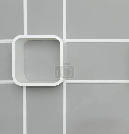 Photo for White ceramic tile for bathroom - Royalty Free Image