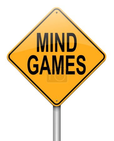 Photo for Mind games road sign on white background - Royalty Free Image