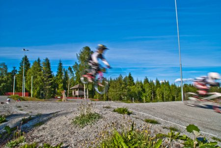 Photo for Motion shot of bmx riders - Royalty Free Image