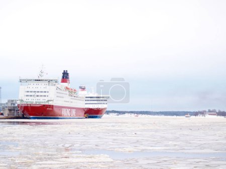 Photo for Vikingline at harbor in Helsinki Finland, Europe - Royalty Free Image