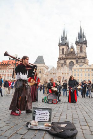 Photo for Street performers at Old town square in Prague - Royalty Free Image
