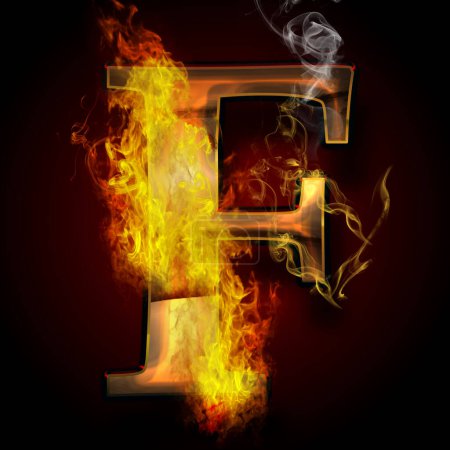 Photo for F, fire letter illustration - Royalty Free Image