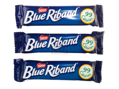 Photo for Blue Riband Chocolate Biscuits on white background - Royalty Free Image