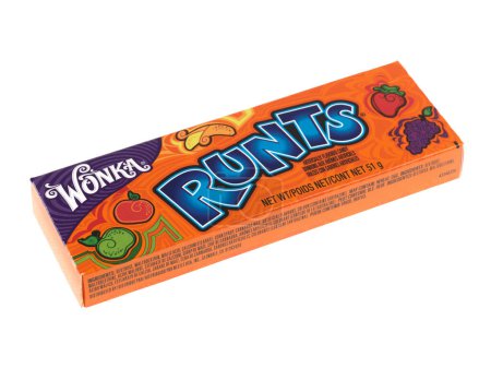 Foto de Caja Wonka Runts dulces dulces sobre fondo blanco - Imagen libre de derechos