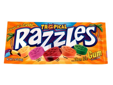 Photo for Razzles Candy Gum on white background - Royalty Free Image