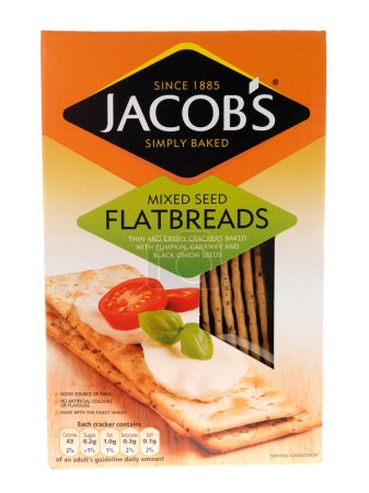 Photo for Jacob's Flatbread Biscuits on white background - Royalty Free Image