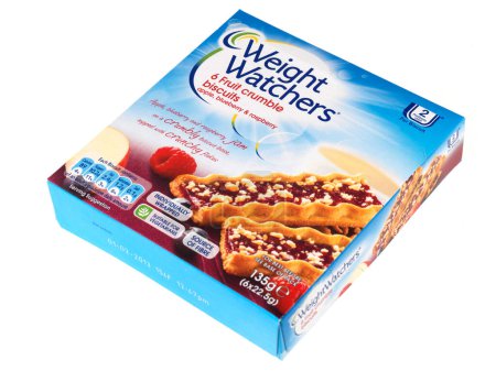 Photo for Weight Watchers Fruit Biscuits on white background - Royalty Free Image