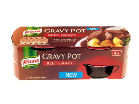 Photo for Beef Gravy pot on background, close up - Royalty Free Image