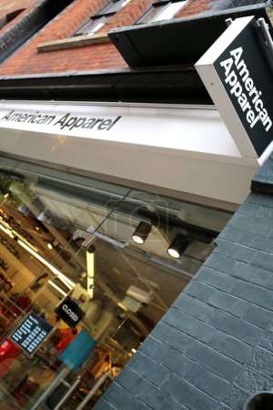 Photo for American Apparel Shop Front on city street in Great britain - Royalty Free Image