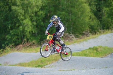 Photo for Cyclist boy training on bmx - Royalty Free Image