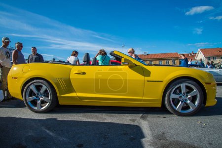 Photo for Car, yellow and black chevrolet corvette - Royalty Free Image
