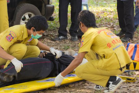 Foto de Entrenamiento de primeros auxilios en el parque - Imagen libre de derechos