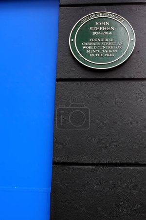 Foto de John Stephen Memorial Plaque Carnaby Street Londres - Imagen libre de derechos
