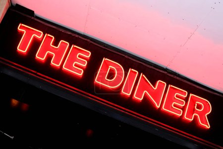 Photo for The Diner Restaurant Sign Ganton Street London - Royalty Free Image