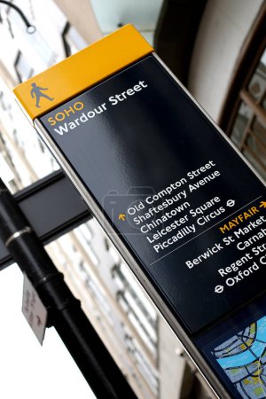 Photo for Wardour Street Direction Map London - Royalty Free Image