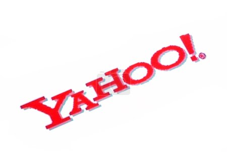 Foto de Yahoo texto sobre fondo blanco - Imagen libre de derechos