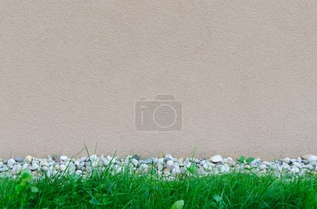 Photo for Wall background with rocks and grass - Royalty Free Image